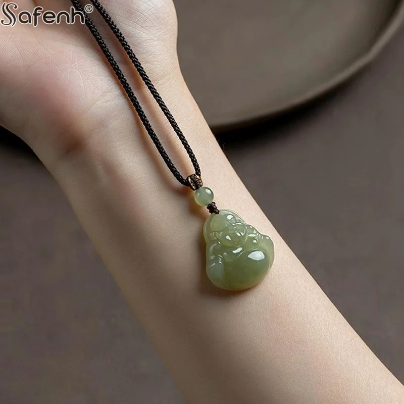 Maitreya Pendant Necklace  Statue Wealth Jewelry for Women Feng Shui Lucky Charm for Everyday Fashion