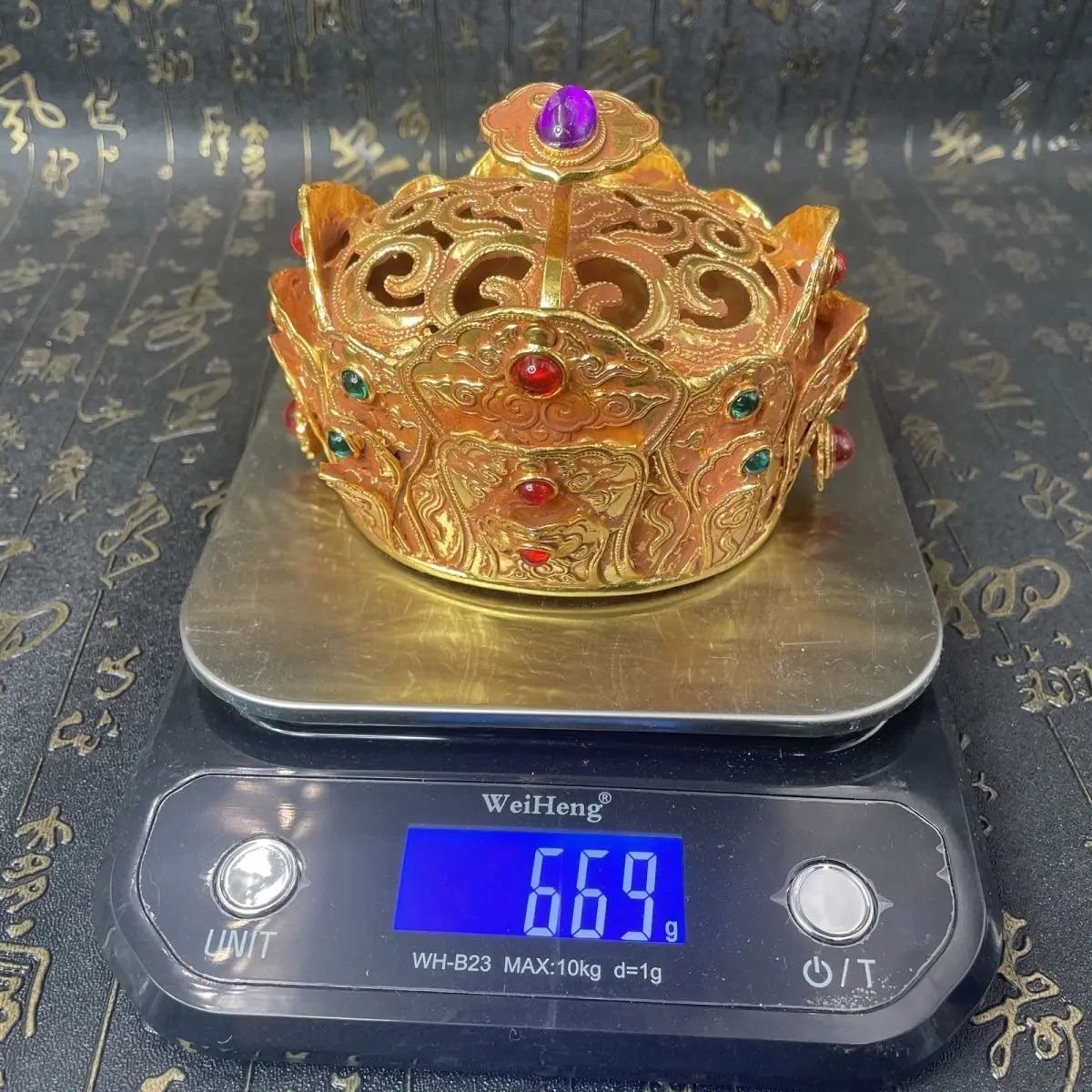 Antique Bronze Heavy Industry Gem Hair Crown Ornament Art