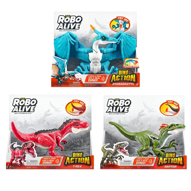 

Zuru Robo Alive Dino Action Pterodactyl Raptor T-Rex Simulation Soundable Electric Dinosaur Model Boys Collectible Toys Gifts