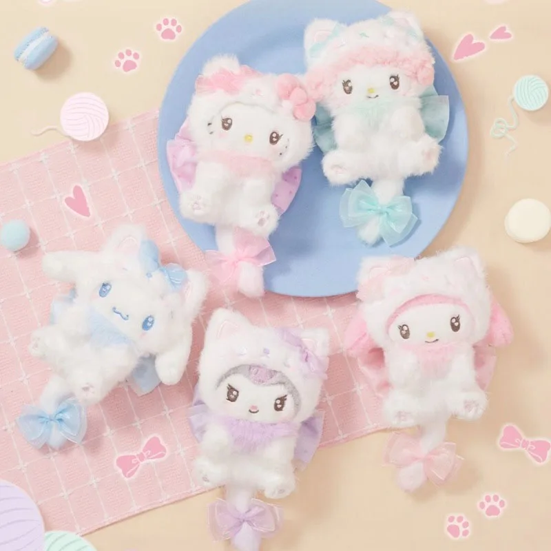 

Original Sanrio Cream Cat Series Doll Kitty Melody Kuromi Cinnamoroll My Sweet Piano Plush Pendant Cartoon Anime Plush Toys Gift