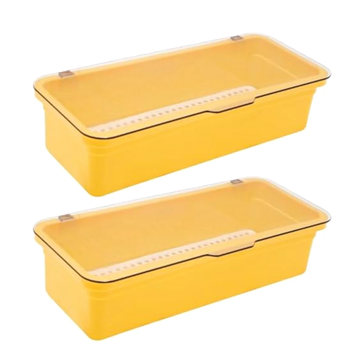 

Flatware Tray with Lid,Utensil Storage with Lid Plastic Cutlery Tray,Cutlery Drawer Organizer Utensil Storage ContainerA