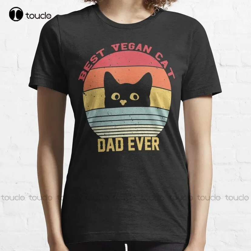 Best Vegan Cat Dad Ever  Classic T-Shirt Women Tshirts Loose Fit Custom Aldult Teen Unisex Digital Printing Tee Shirt Xs-5Xl New
