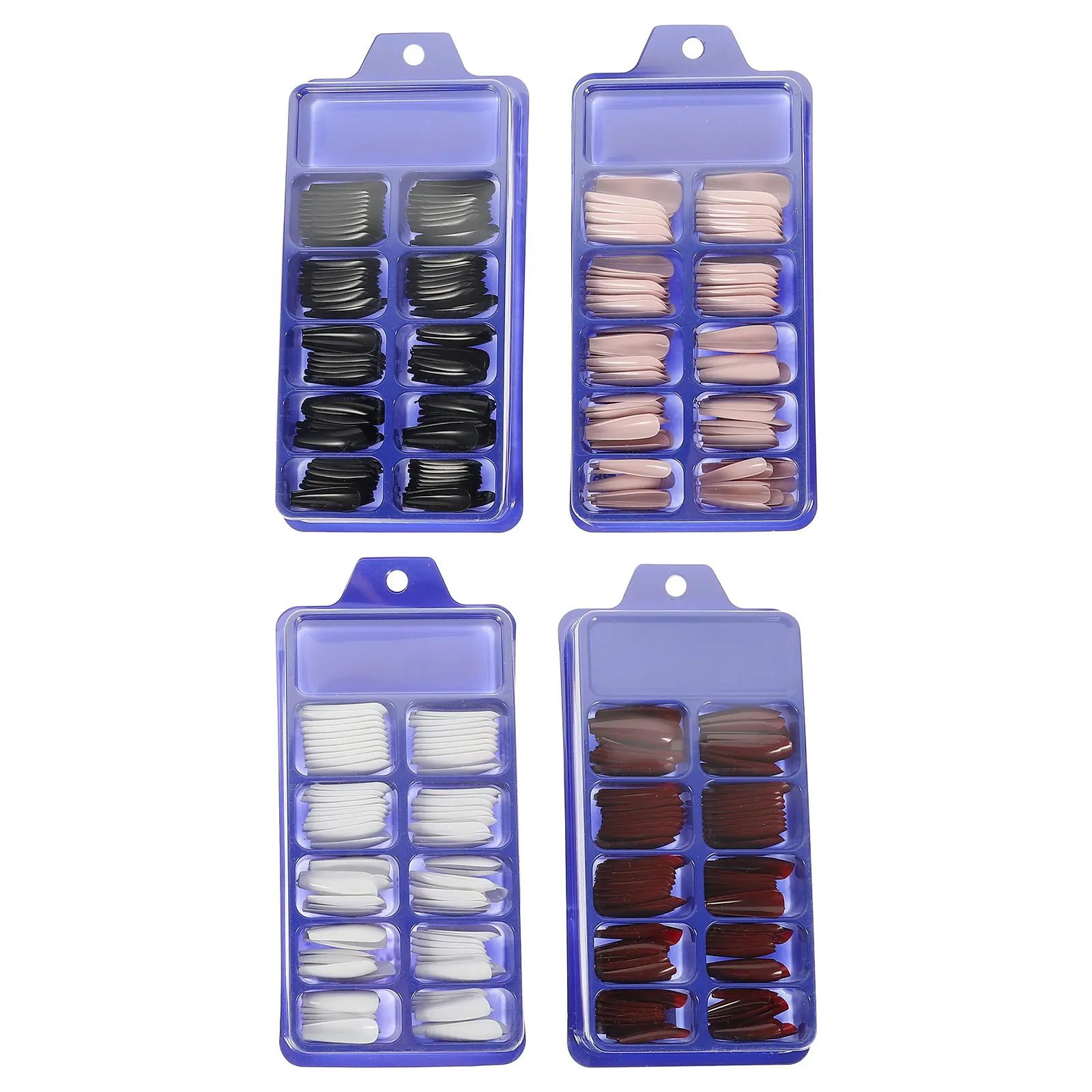 

400pcs Premium Fake Nails Full Cover Long False Tips Ultra Thin Durable For Wedding Party Salon Home Use Women Girls Nail Art