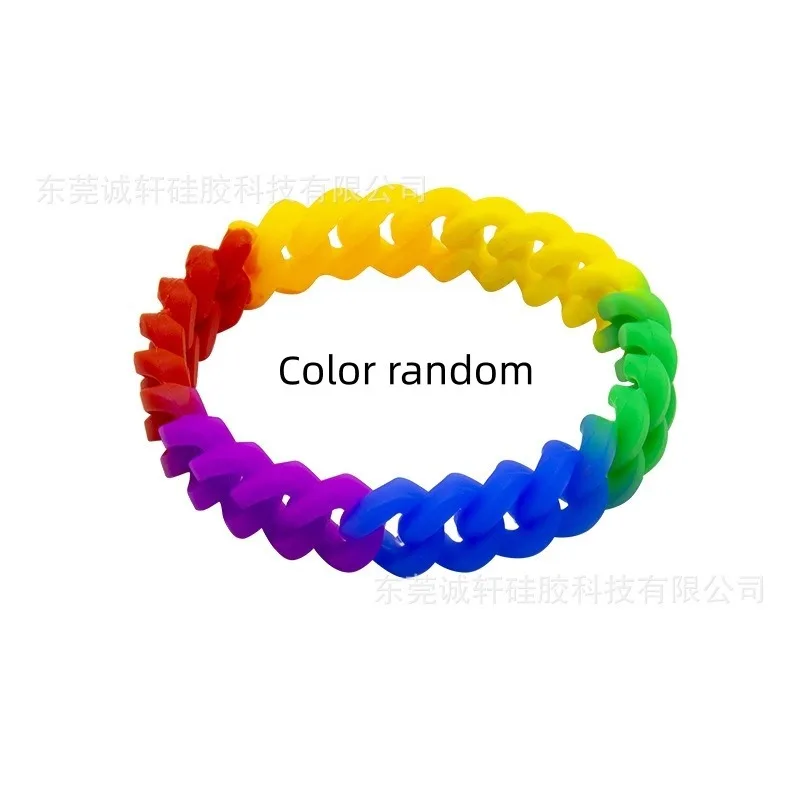Regenbogenfarbenes, gedrehtes Silikonarmband in Lebensmittelqualität, modische Armbänder, Schmuck, bunte Armbänder, Geburtstagsgeschenke