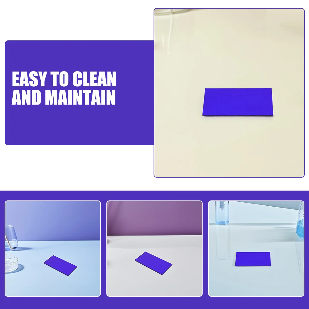 2 قطعة صفائح زجاج الكوبالت 5x10 سنتيمتر جهاز تجربة الكيمياء لاختبار اللهب مختبر التعليم لهب اللون رد الفعل تصفية لوحة زجاجية #5