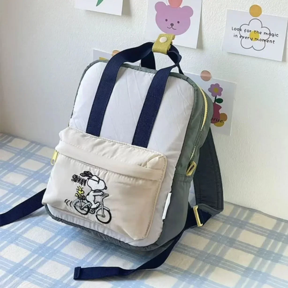 

Anime Snoopy Backpack Popular Design Cartoon Children's Pack Cute Casual Kids School Bags Fashion Boys Girls Two-shoulder Bags