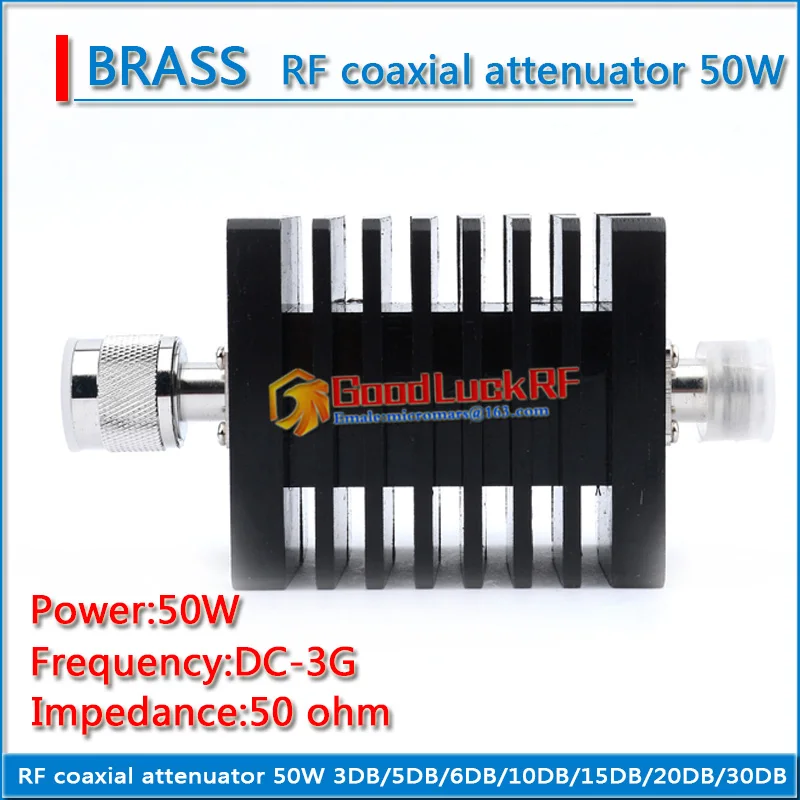 50W L16 N Male to N Female RF coaxial fixed attenuator DC-3G 50 ohm 3DB 5DB 6DB 10DB 15DB 20DB 30DB