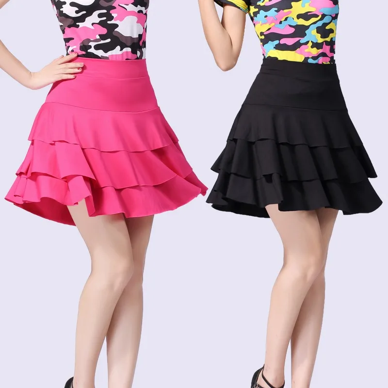 UK-Latin-Tanzrock – gestufter Performance-Rock mit hoher Taille für Damen für Ballsaal und Square Dance, vielseitiger Übungs-Kurzrock