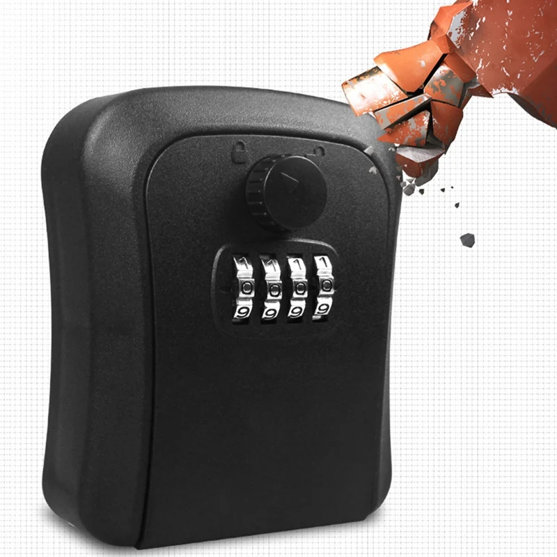 صندوق قفل مفاتيح مقاوم للماء مثبت على الحائط ، سبيكة زنك ، تخزين مفاتيح مركبة من 4 أرقام ، 2 *