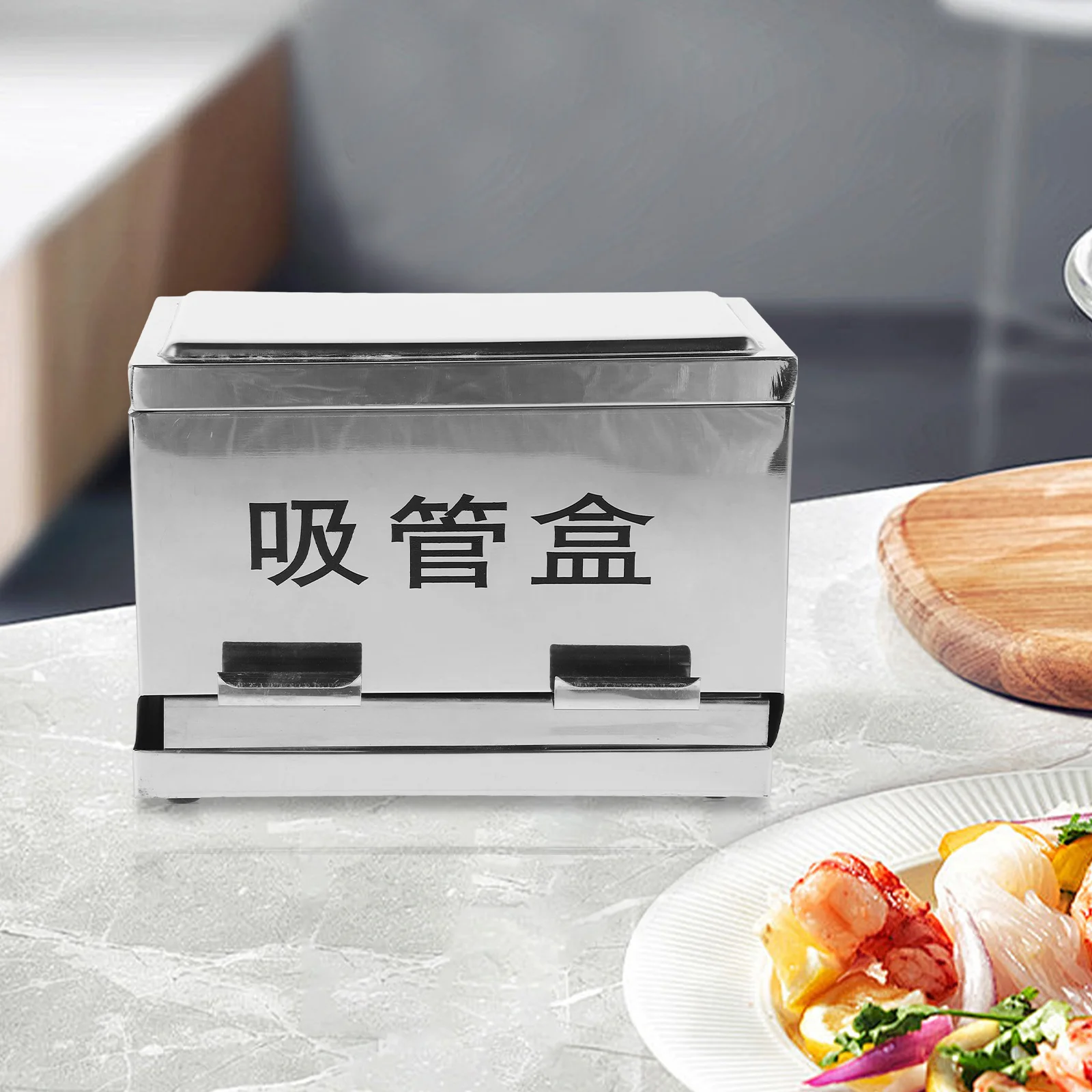 

Тип прессования, диспенсер для соломинки из нержавеющей стали, многоразовый контейнер для хранения соломинки, нескользящий, устойчивый для ресторана, кафе