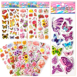6PCS /12PCS 3D Puffy Stickers Mixed Pattern Butterfly Flower Gifts for Boys Girls Scrapbook Decoration Bulk Reward Stickers ZYF
