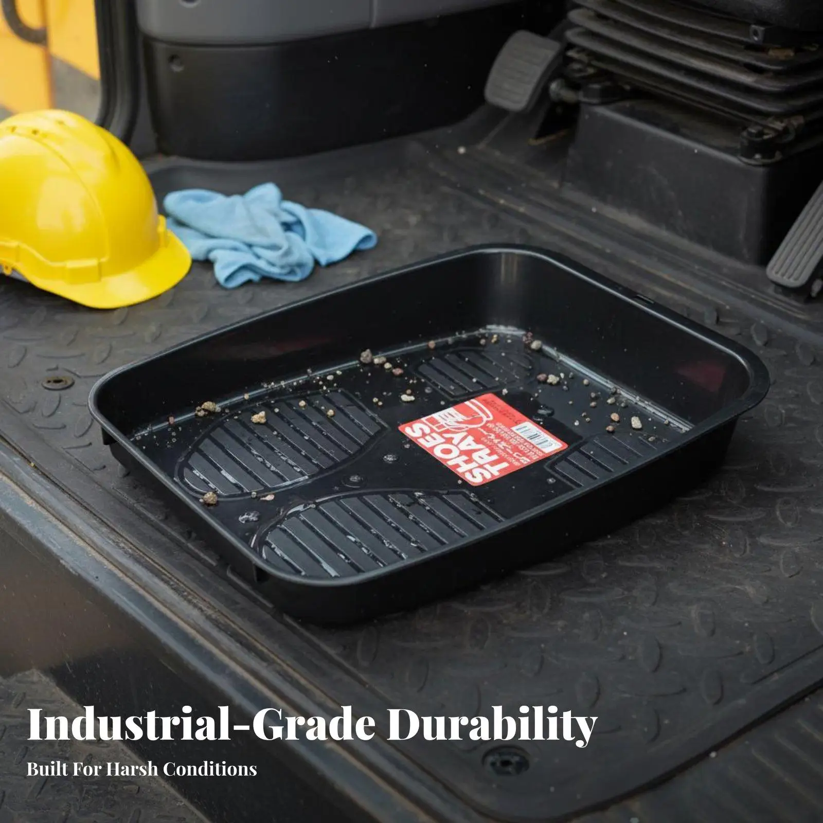 Waterproof Excavator Shoe Container Sturdy Cab Boot Holder Storage Tray for Loader Crane Truck