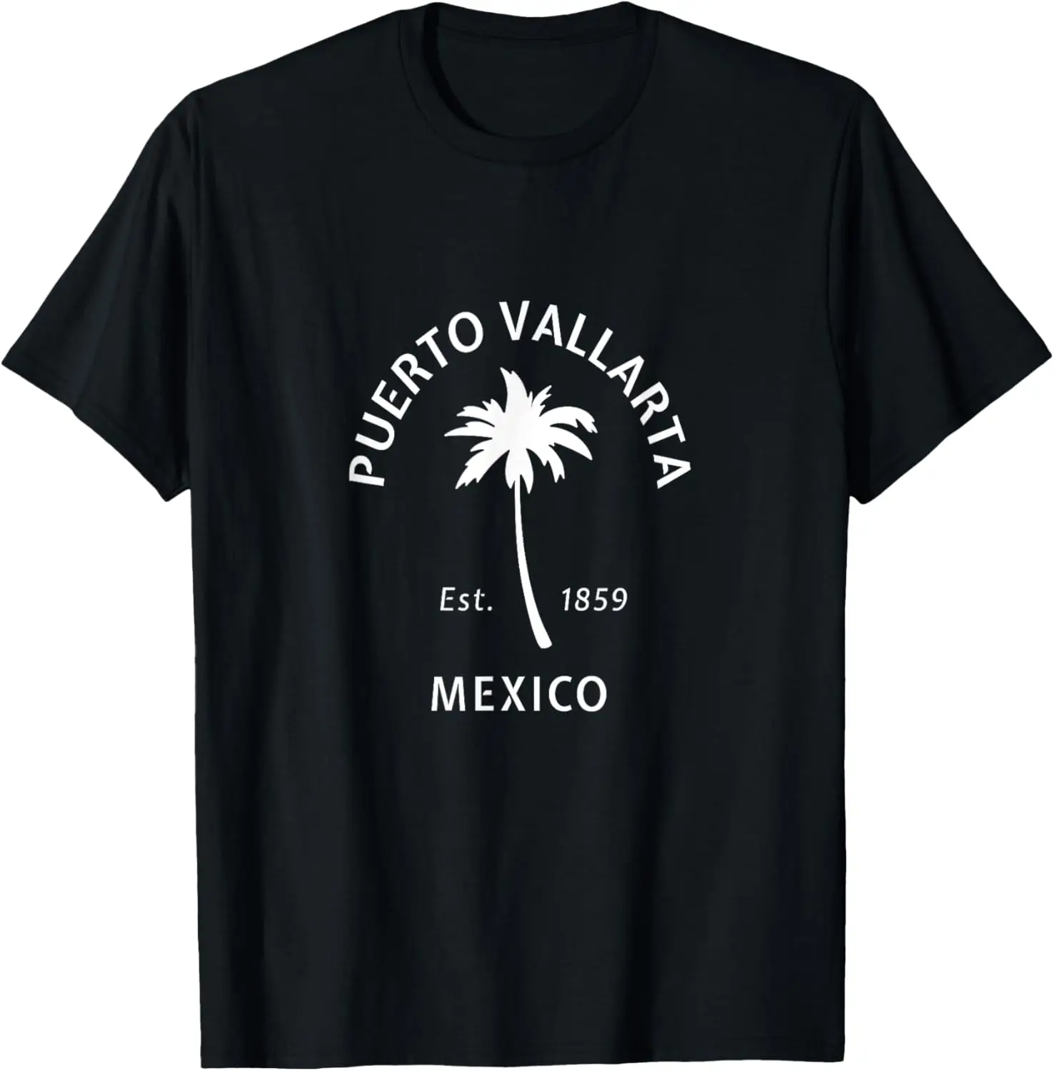 ユニークでクールなプエルト バラルタ オリジナル メキシコ ビーチ ヤシの木 T シャツ