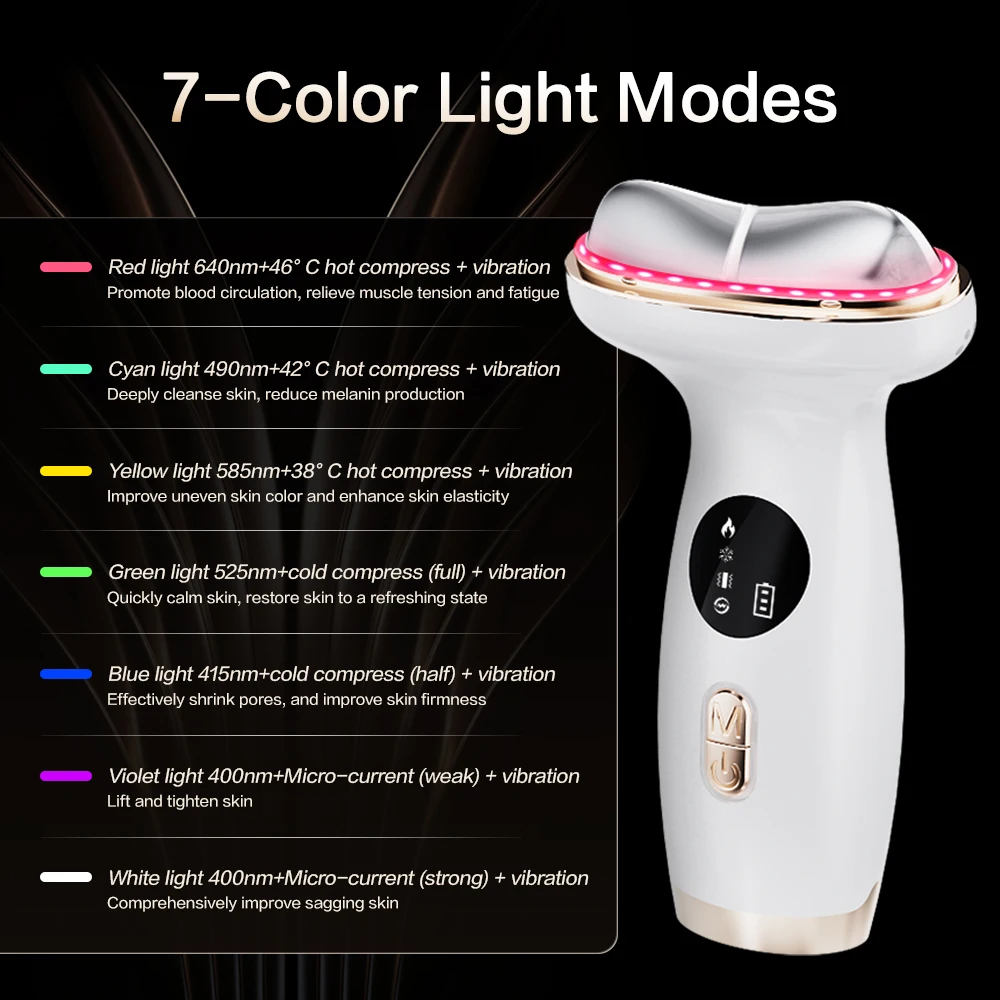 EMS Microcurrent Chin Lifting Face Neck Beauty Device LED Photon Firming Rejuvenation Anti Wrinkle Skin Care Facial Massager