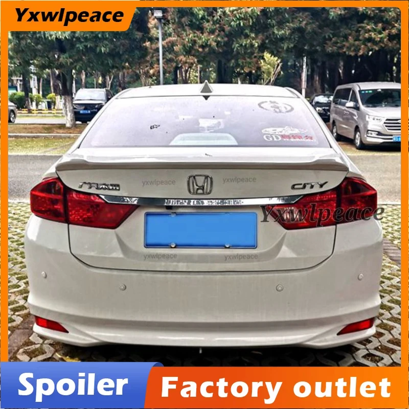 

For Honda City Spoiler 2015 2016 2017 High Quality ABS Material Unpainted Color Rear Trunk Lip Spoiler Body Kit Accessories