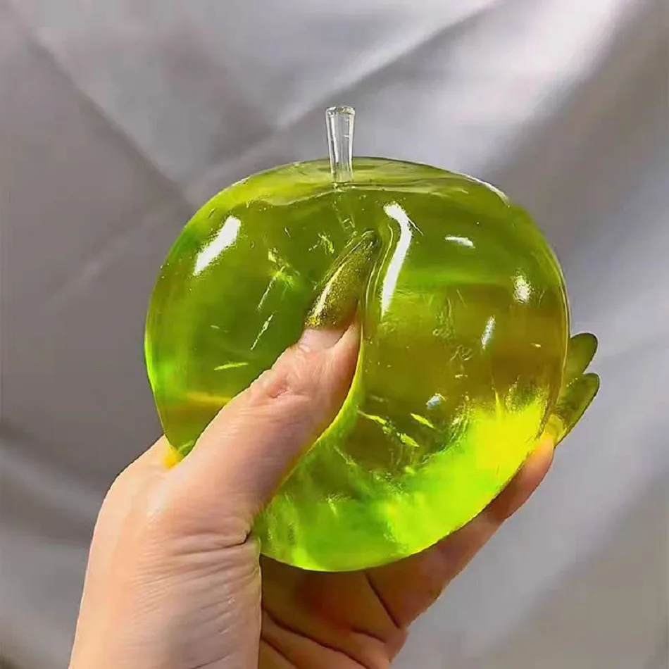 Bola de estresse de maçã verde mole, brinquedo sensorial macio para tdah, autismo, recuperação lenta, brinquedo de apertar para adultos e crianças, presente de natal