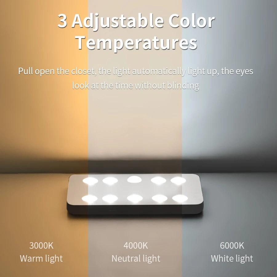 9 المصابيح ضوء تحت الكابين مع محس حركة جسم الإنسان الأشعة تحت الحمراء USB قابلة للشحن رقيقة الجسم المغناطيسي الجدار مصباح خزانة المطبخ #3