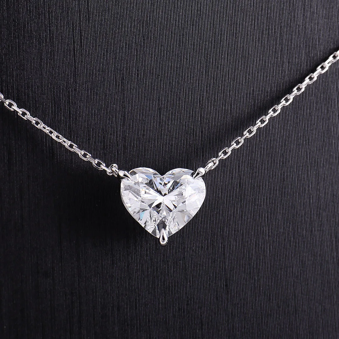 Provence 10K14K White Gold 2ct 8*8MM Moissanite Necklace With Heart cut For Women Party Wedding Anniversary Fashion Jewelry Gift