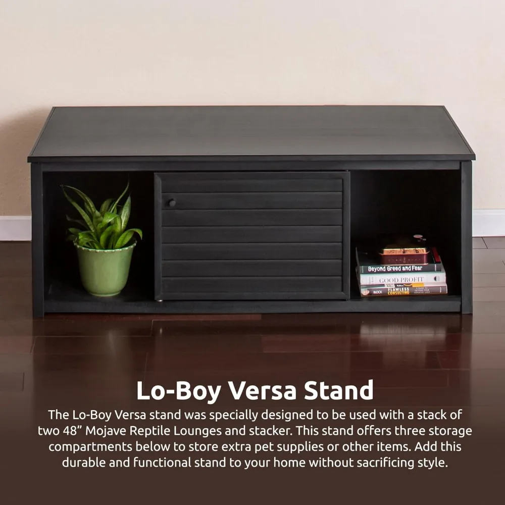 حامل Lo-Boy Versa مقاس 48 بوصة من ECOFLEX، أسود إسبرسو - خزانة تخزين مركبة من الخشب والبلاستيك المقاوم للرطوبة