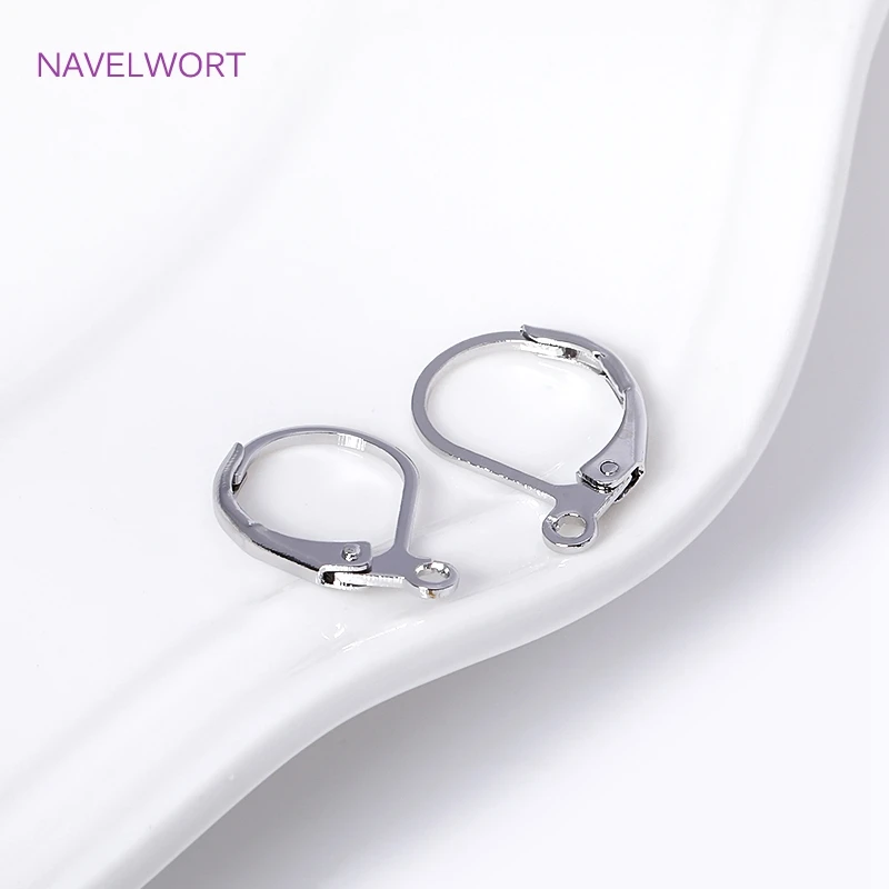 Anting Perancis Mode Kabel Telinga Belakang Tuas Kait Anting Berlapis Emas 18K dengan Cincin Tertutup untuk Aksesori Pembuatan Anting DIY