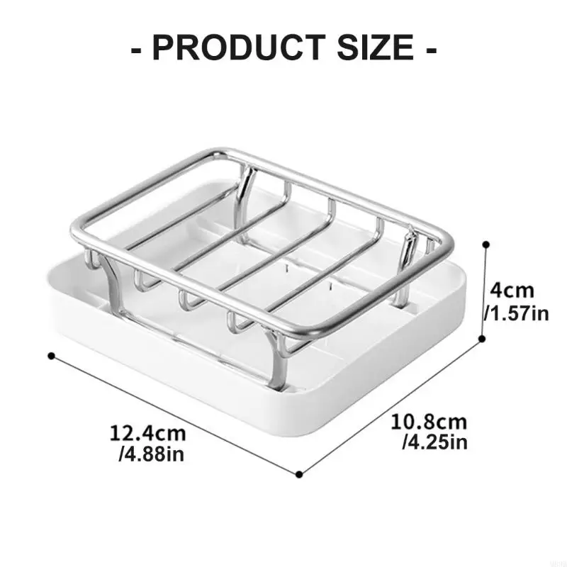 Space Saving Soap Rustproof Stainless Drain Tray For Bathroom Kitchen Countertop Storage