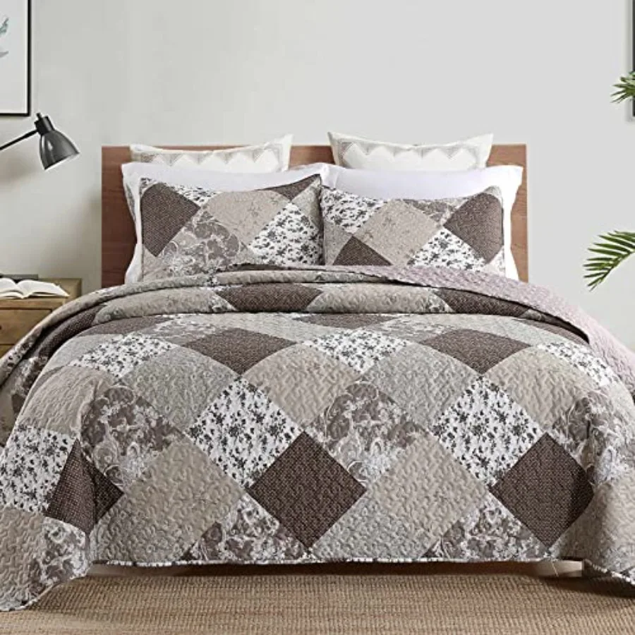 

Комплект из 3 предметов: легкое мягкое покрывало King Size 104x90 дюймов с 2 наволочками (20x36 дюймов) для всех сезонов