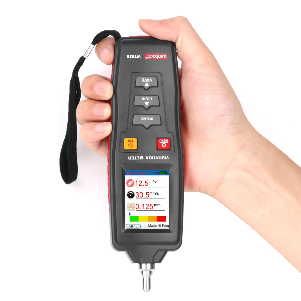 WINTACT Vibration Analyzer Vibrator Analizador De Vibraciones Digital Vibration Meter Tester Handheld WT63B Medidor Vibraciones