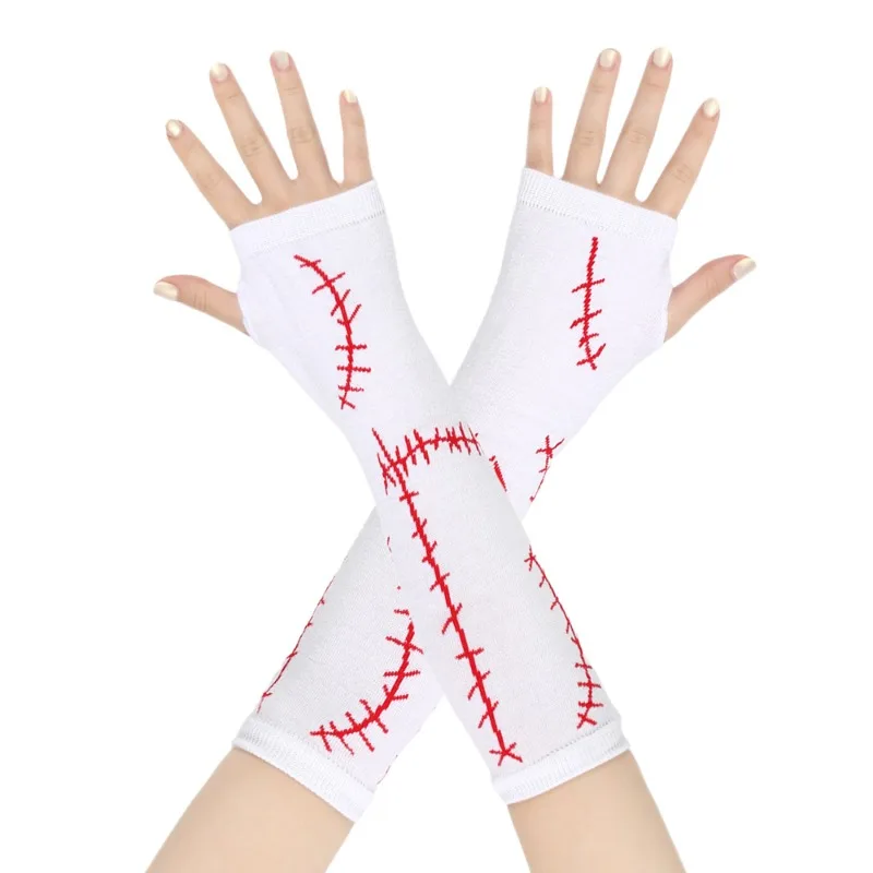 Costume de jeu d'halloween, bas de cuisse, accessoires imprimés de points de noël, chaussettes au-dessus du genou, gants, chaussettes, Costume