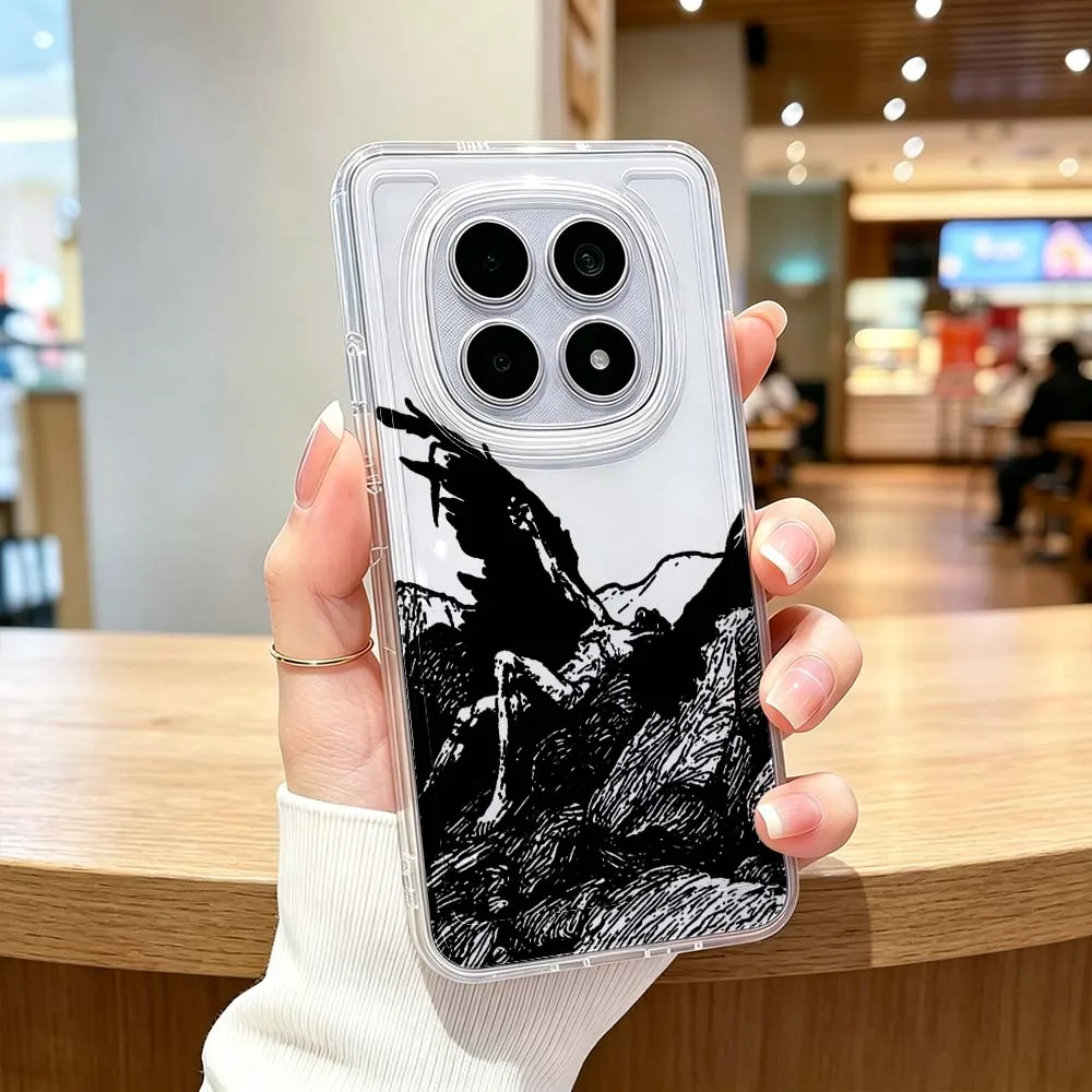 Art Fallen Angel Wings Phone Case For Xiaomi Redmi Note 15 14 13 12 11E 9 Pro Pro+ 4G 5G Protective Transparent Cover view 6
