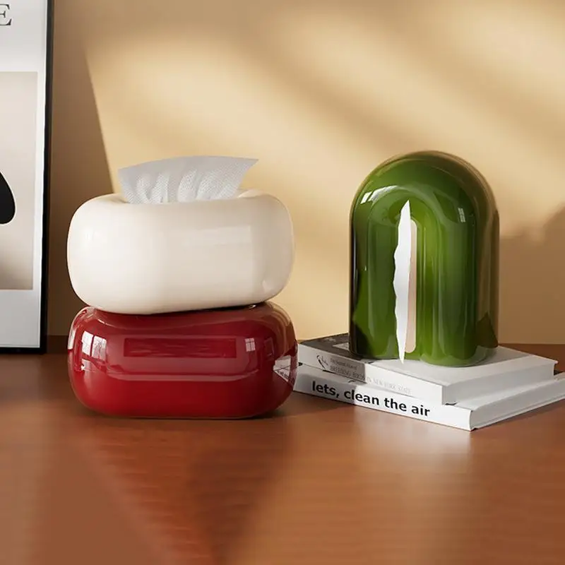 Oval Pull-Out Tissue Box 1Pcs Food Grade Safe Tissue Dispenser for Kitchen Counter Dining Table Restaurant Table Decor