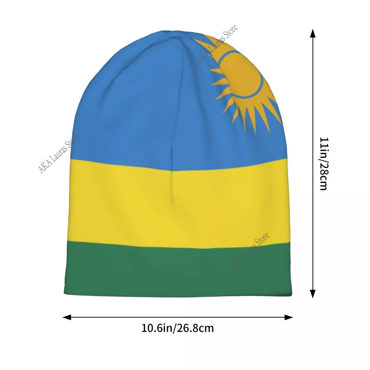 رواندا العلم الخريف الإناث الدافئة بيني مزدوجة تستخدم في الهواء الطلق بونيه القبعات #3