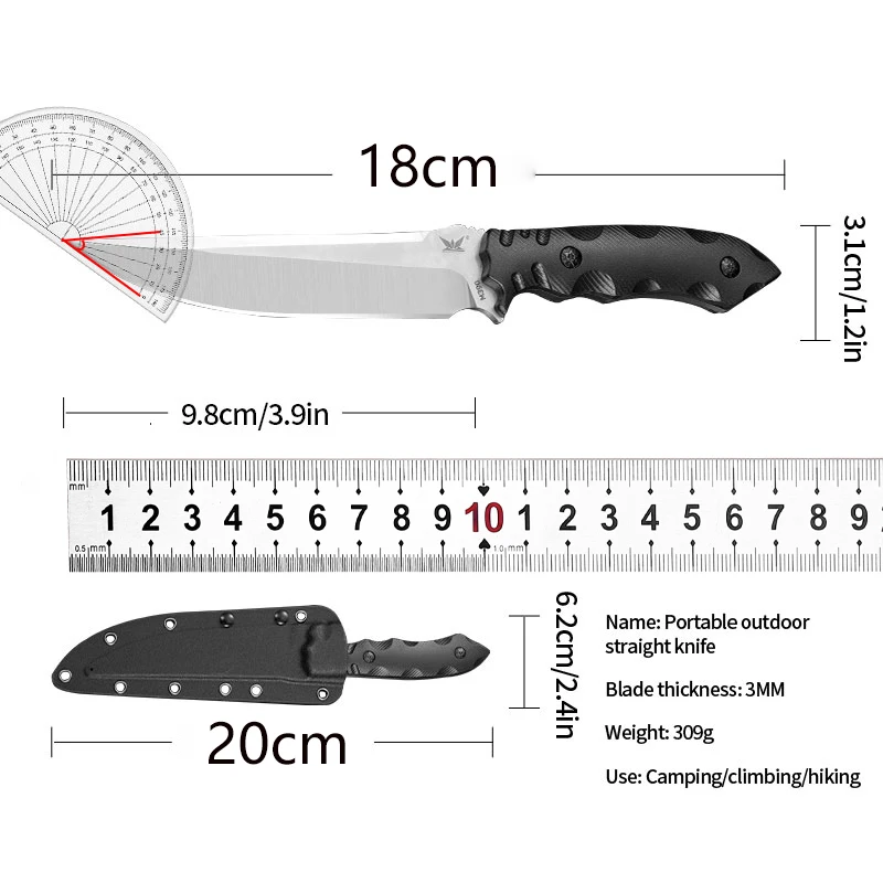 1PC Outdoor jungle exploration knife, integral keel, high quality, survival knife, self-rescue, self-defense, fruit knife