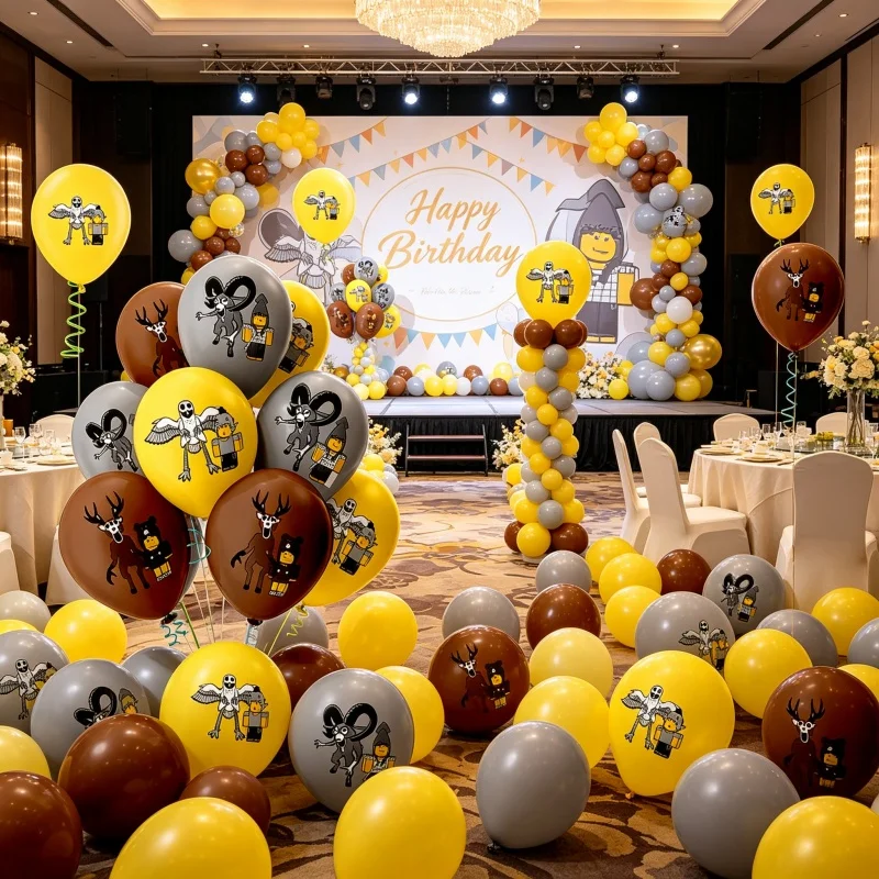 12-teiliges ROBLOXED 99 Nächte im Wald Latex-Ballon-Set Geburtstags-Themenparty-Dekorationszubehör für die Schaffung einer warmen Atmosphäre – Detail 5