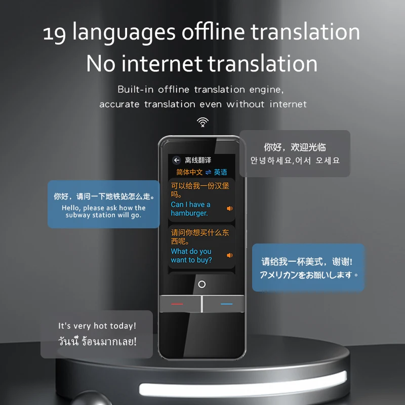 Traductor inteligente portátil F6 compatible con traducción de voz de fotos en línea y sin conexión multilingüe Traductores de idiomas inteligentes
