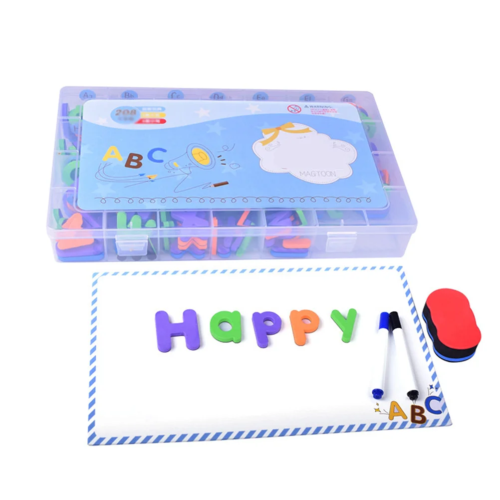 

Magnetic Letters Paste Colorful Alphanumeric Preschool Puzzle Stickers 3D Sponge for Refrigerator Office DIY Fridge Small
