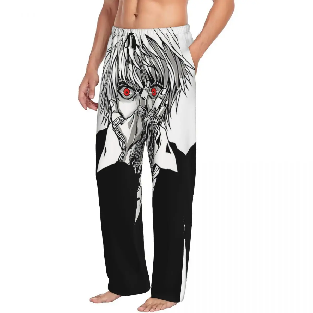 Custom Anime Tokyo Ghoul Kaneki Ken Pajama Pants Men Sleepwear Sleep Lounge Bottoms with Pockets