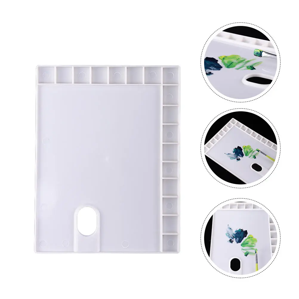 

3 Pcs Palette Watercolor Paints Plates Mixing Tray Painting Trays Blender Pigment