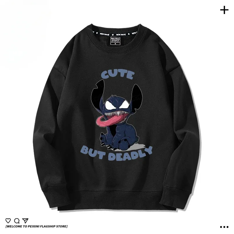 Disney Stitch kreatywne malowanie Anime Casual luźna modna bluza Y2k ubrania