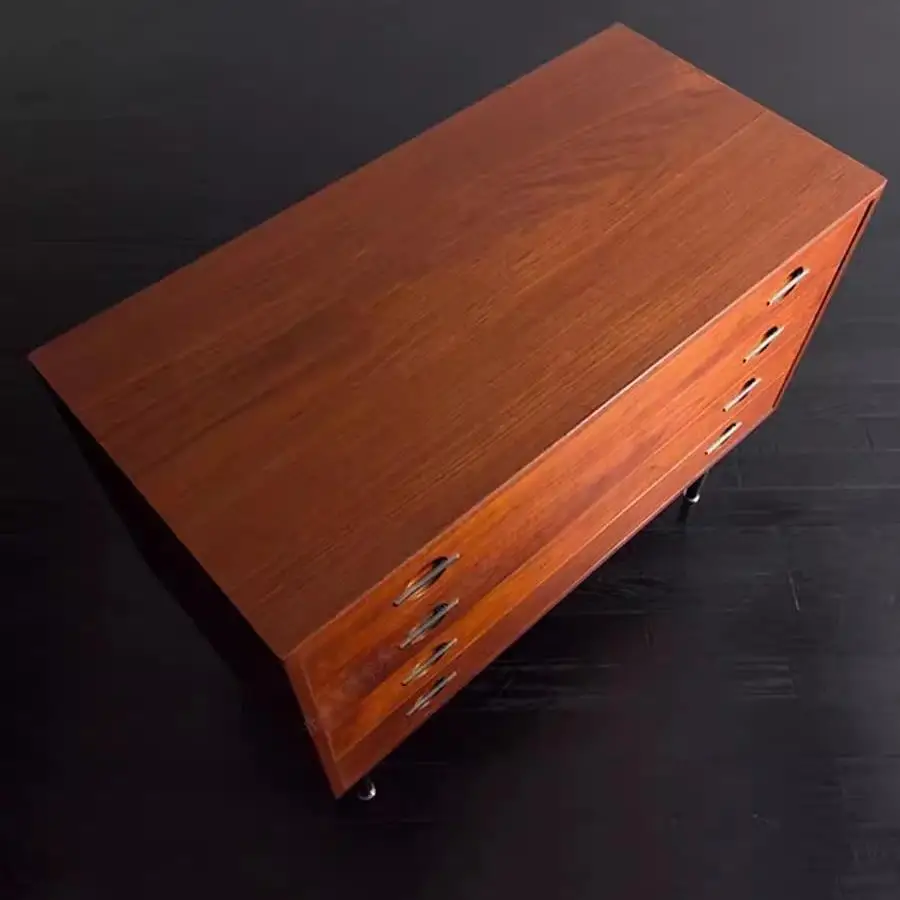 Vintage four-chest cabinet medieval Nordic style chest cabinet drawer storage cabinet ash teak bedroom locker