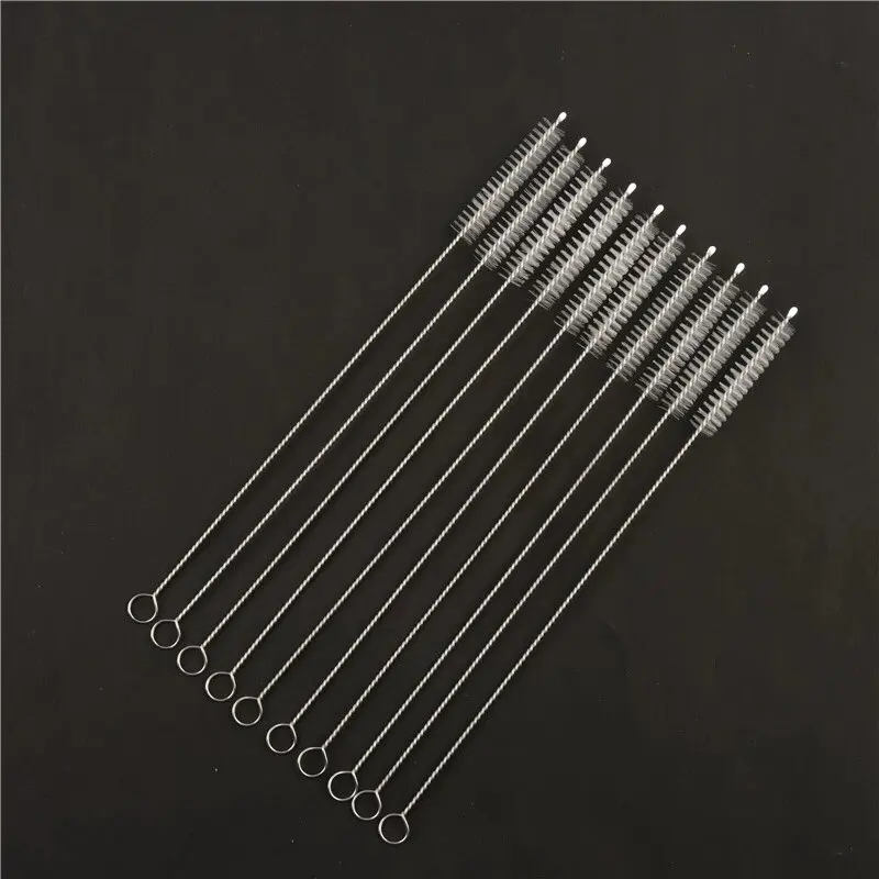 Nylon Straw Cleaning Brush Kit Pipe Cleaner Stainless Steel Long Handle Cleaning Bottle Brush Cleaning Tool (1/2 Set) image 2
