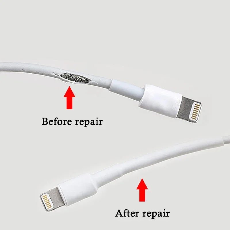 1M Cable Protector USB Data Cable Repair Heat Shrinkable Tube Wire Cord Charge Cable Repairing Protection for Iphone 15 Samsung