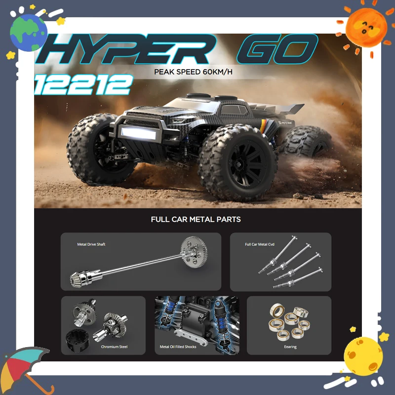 

Новый продукт 1/12 Meijiaxin HYPER GO 12212, бесщеточный двигатель, металлическая подвеска, внедорожник, игрушка с дистанционным управлением, подарок для мальчика