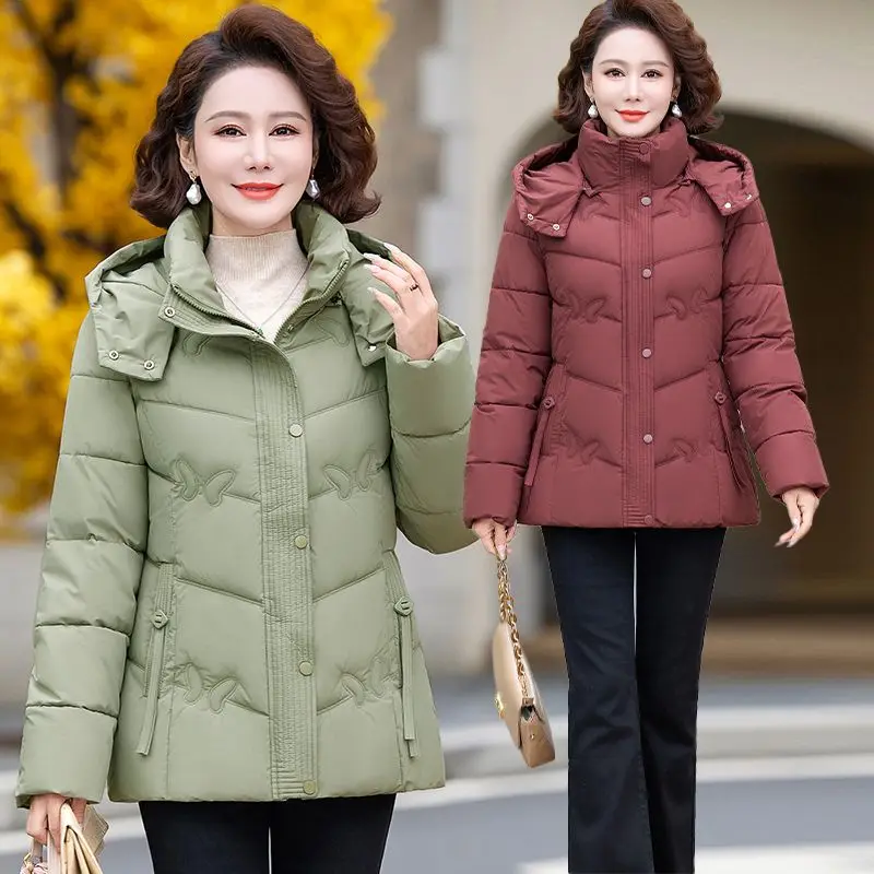 

New Winter 2025 Overwear Korean-style Parka Loose Mid-length Cotton-padded Thick Jacket with Pockects Down Fashion Outwear TS461