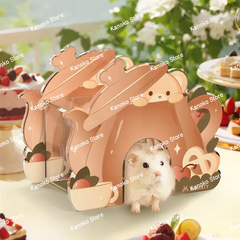 

Кофейная серия, акриловый домик для хомяка, клетка для маленьких животных, принадлежности для ландшафтного дизайна, аксессуары для крыс, бурундук, гнездо для мыши, маленькая игрушка для домашних животных