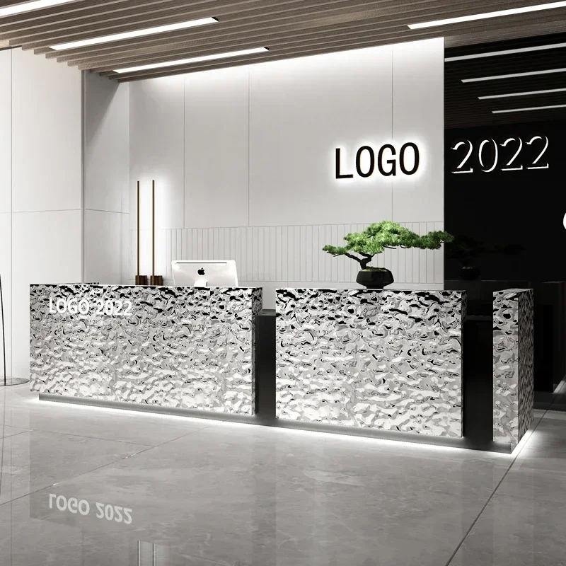 A Design Modern Front Desk Reception Counter Luxury Long Clinic Reception Desks Beauty Salon Mostrador Recepcion Furniture