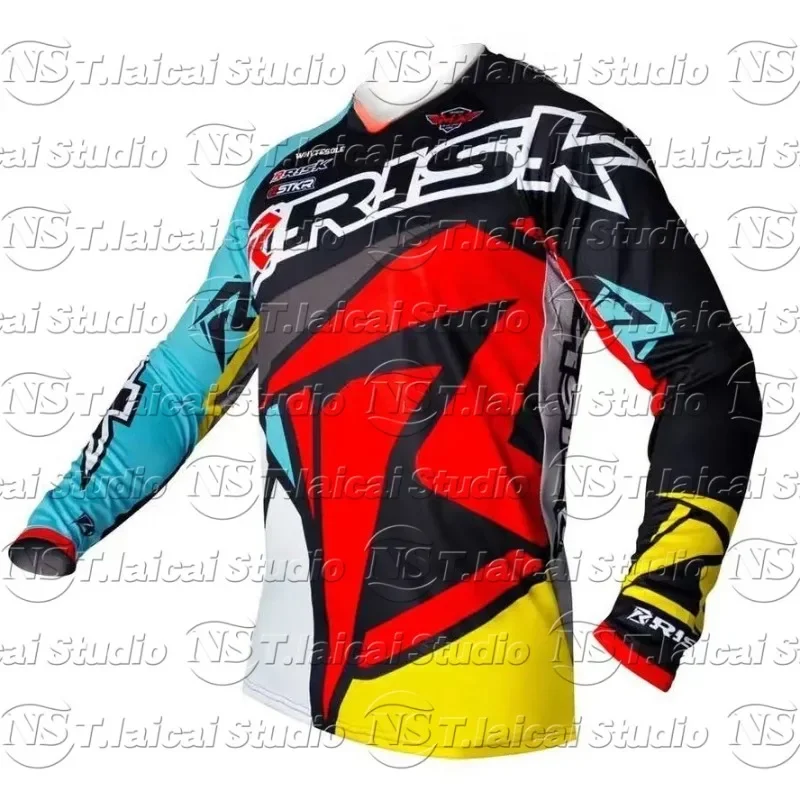 

Men's 2025 New Fashion Long Sleeved Moto Cycling Top Quick Drying Breathable Comfortable Sports T-Shirt Classic Y2k Style