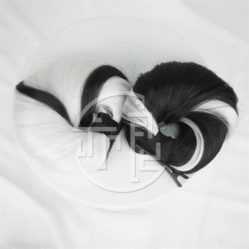 Game Zenless Zone Zero Ye Shunguang ZZZ Dialyn Cosplay Wig Black White Braids Hair Bun Synthetic Hair Heat Resistant Halloween