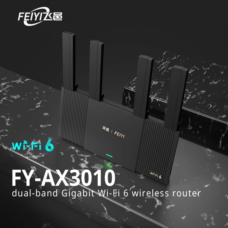 FEIYI 와이파이 6 + 메쉬 와이파이 라우터, 기가비트 2.4G, 5.0GHz, 듀얼 밴드 리피터, 신호 증폭기, 풀 기가비트 네트워크 라우터 