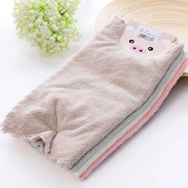 30*30cm Coral Velvet Face Towel Microfiber Absorbent High-density Square Hand Towel Cleaning Wipes Quick Dry Clean Handkerchief