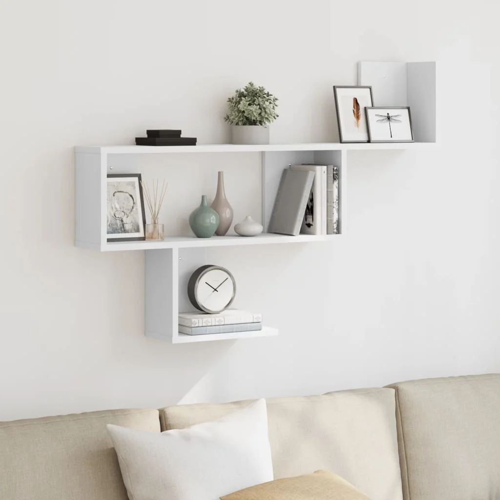 Estante de Pared Blanco de 100x15x70cm, Estante Flotante de Madera Sintética para Sala de Estar o Dormitorio
